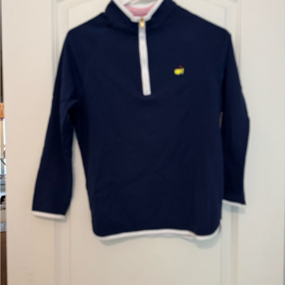 Masters Blue and White Quarter-Zip Hoodie